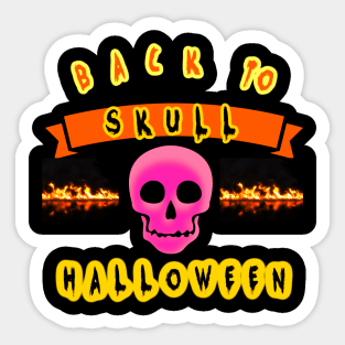 back to skull 2 Sticker